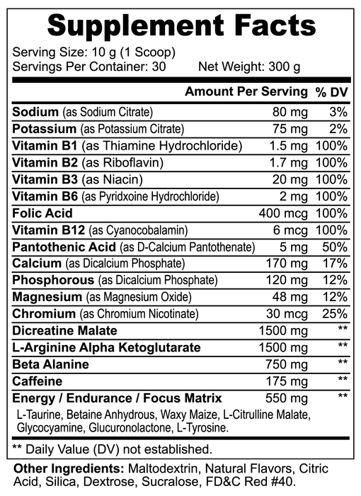 Nitric Charged Pre-Workout ( 30 servings - Strawberry Blast )