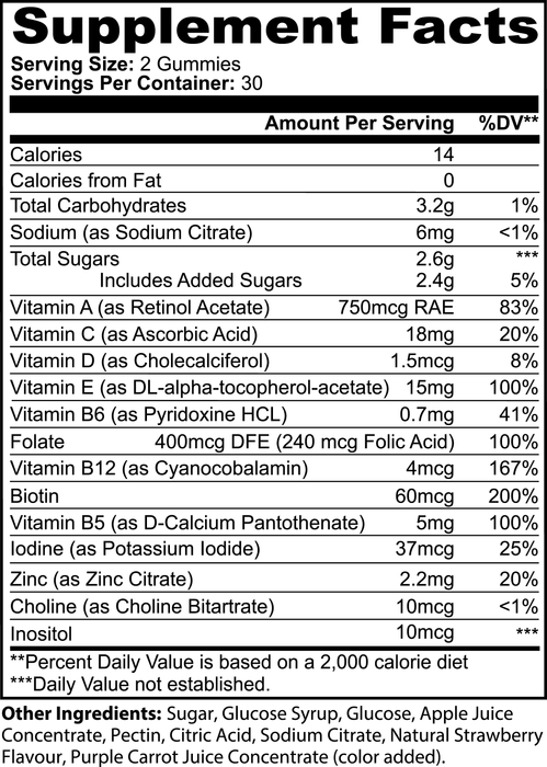 Multivitamin Bear Gummies ( 30 Servings - Strawberry )