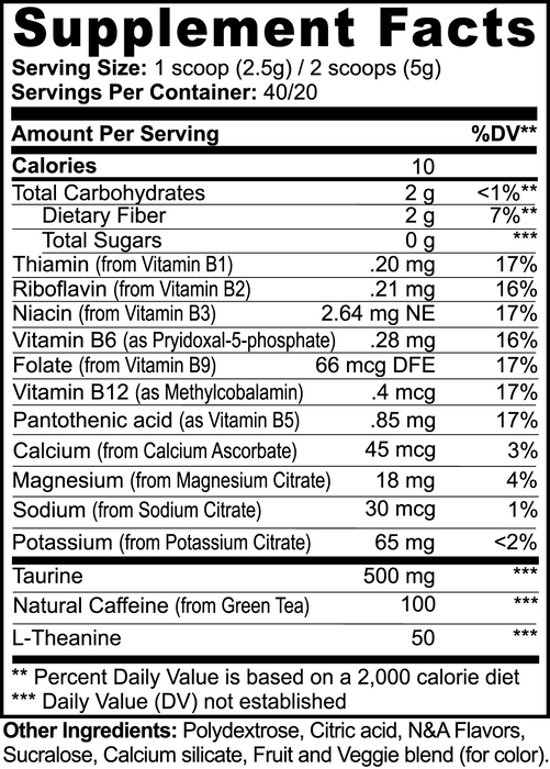 Energy Powder ( 40/20 Servings - Fruit Punch )